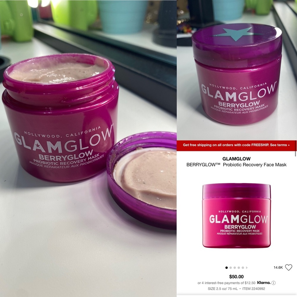 Glam glow berry probiotic recovery mask new